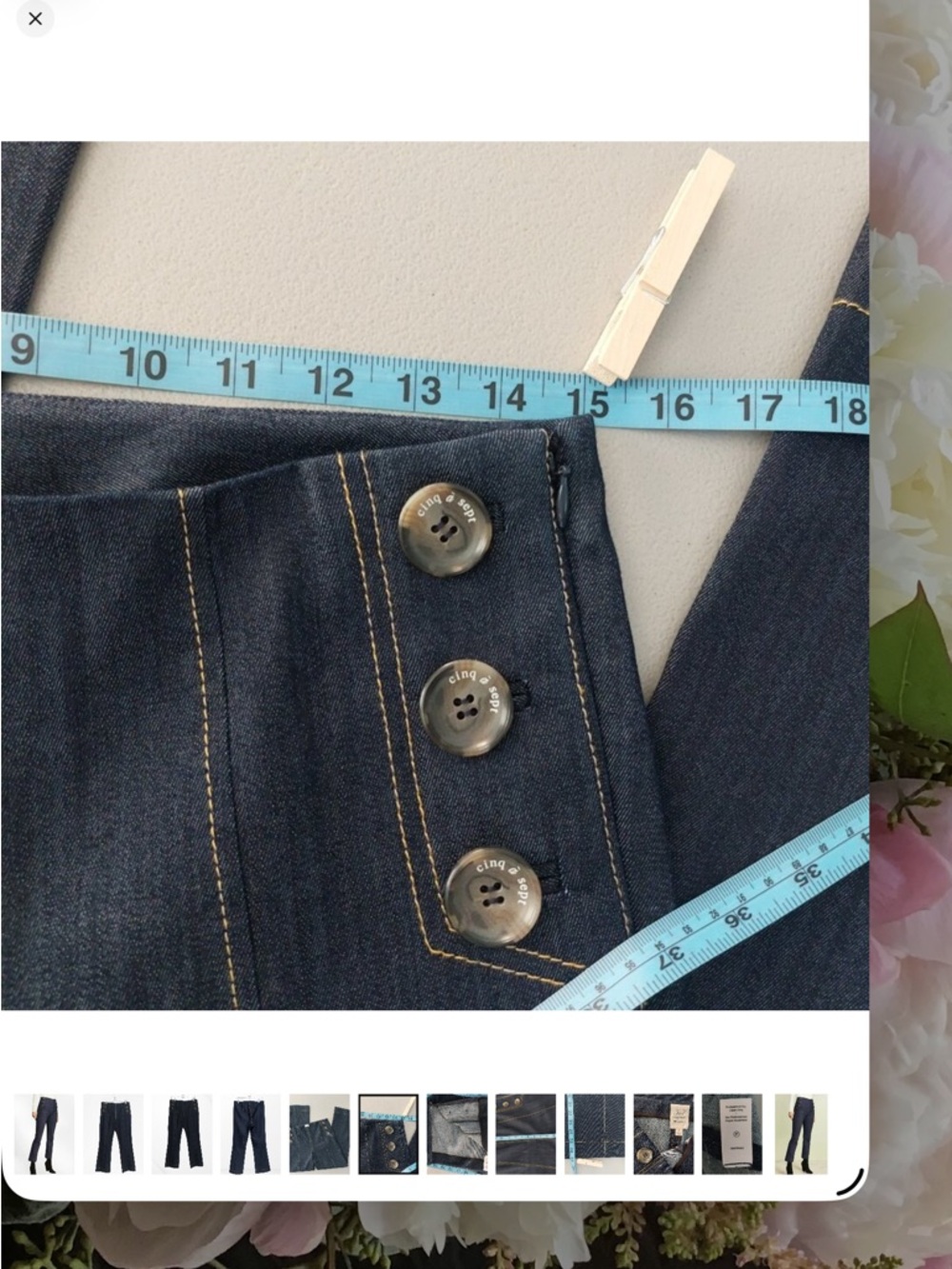 Cinq à Sept Tous Les Jours Chantal Dark Blue High Rise Cropped Jeans - Picture 6 of 11